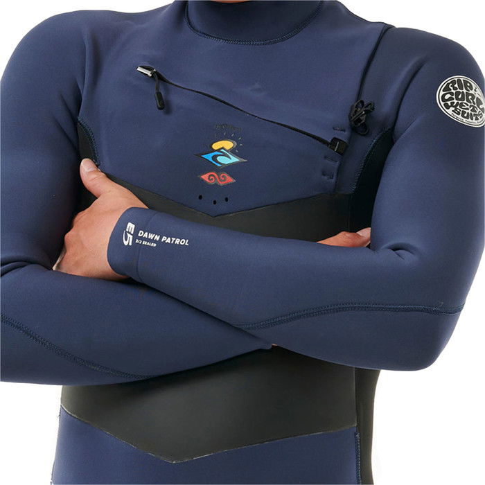 2024 Rip Curl Mens Dawn Patrol 4/3mm Chest Zip Wetsuit 157MFS - Navy